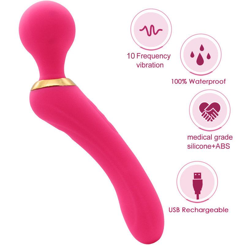 Personal Wand Vibrator with 3 Powerful Speeds 10 Vibration Modes for Men and Women Handheld Realistic Vibrator Adult Sex Toy for Full Body Massage Rechargeable Cordless