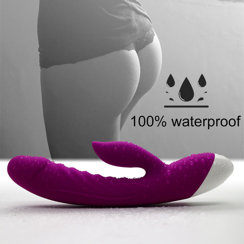 Rechargeable Thrusting Sucking Rabbit Vibrator for Women Waterproof G Spot Vibrator Clitoral Sucker Soft Silicone Purple Sex Vibrator for Her