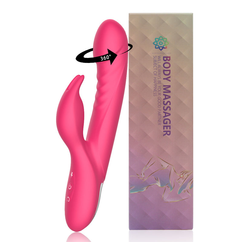 Rechargeable Thrusting Sucking Rabbit Vibrator for Women, Waterproof Rotating G Spot Vibrator Clitoral Sucker Soft Silicone Purple Rotating Sex Vibrator for Her