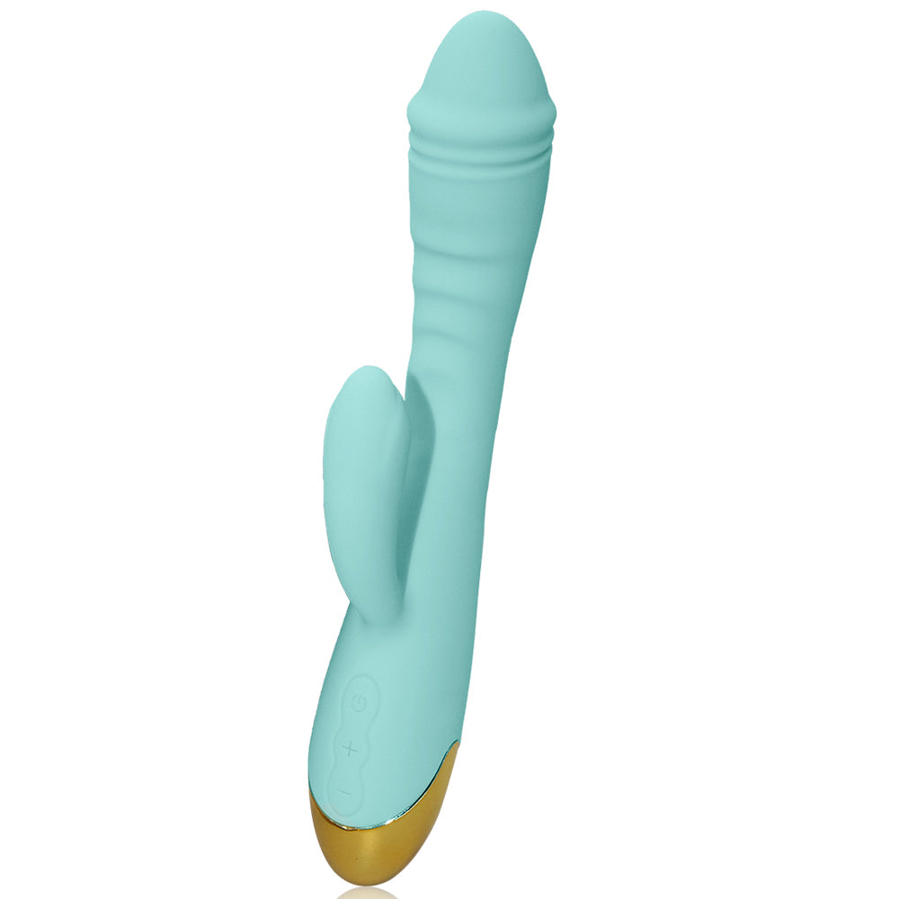 Rechargeable Thrusting Sucking Rabbit Vibrator for Women Waterproof G Spot Vibrator Clitoral Sucker Soft Silicone Sex Vibrator for Her