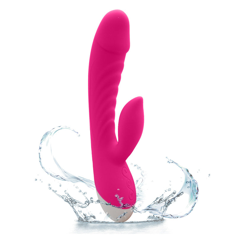 Rechargeable Thrusting Sucking Rabbit Vibrator for Women Waterproof G Spot Vibrator Clitoral Sucker Soft Silicone Purple Sex Vibrator for Her