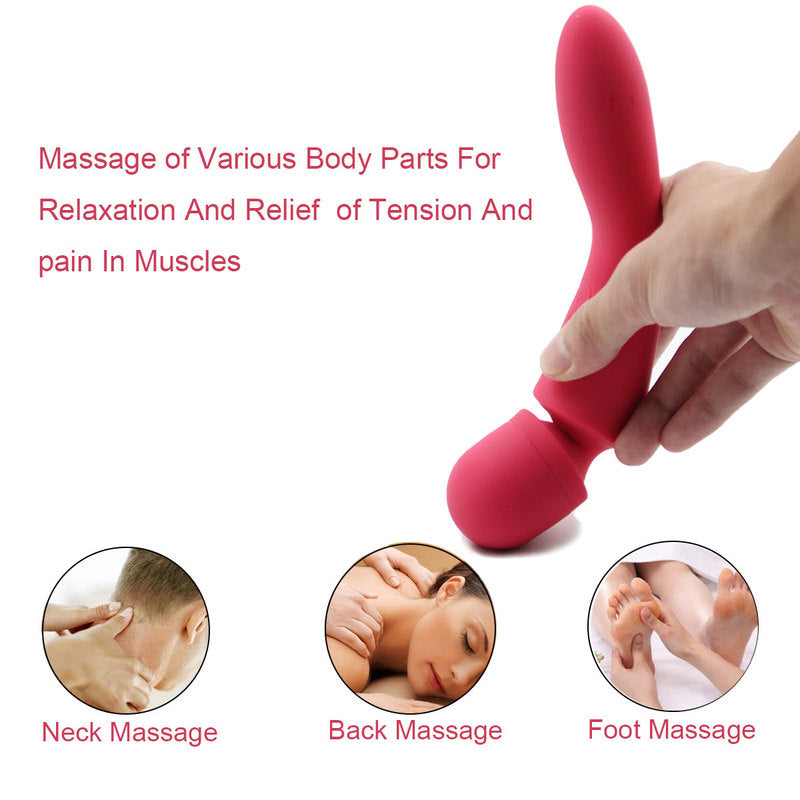 Personal Wand Electric Massager with 10 Powerful Magic Vibrations Rechargeable Handheld Back Massager Wand Massage for Deep Muscles Pain Relief