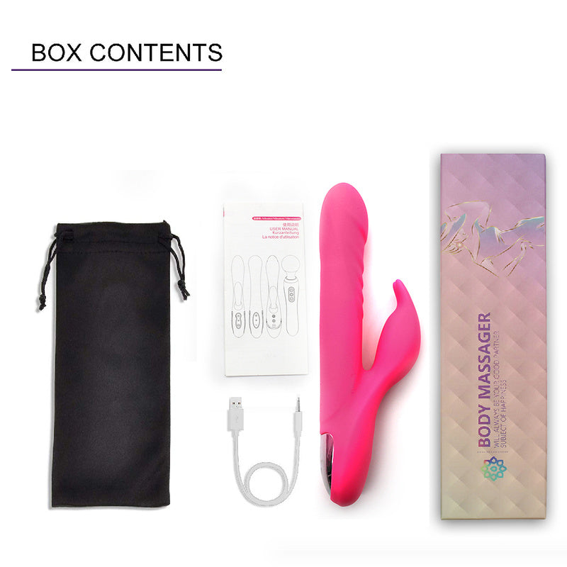 Rechargeable Thrusting Sucking Rabbit Vibrator for Women, Waterproof Rotating G Spot Vibrator Clitoral Sucker Soft Silicone Purple Rotating Sex Vibrator for Her