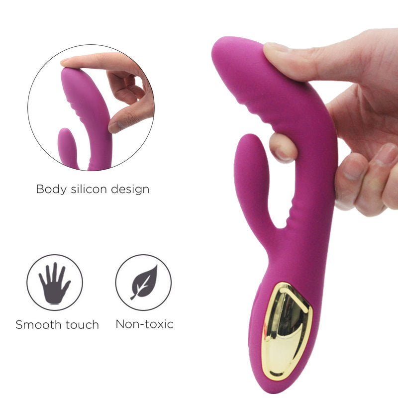 Thrusting Rabbit Vibrator with 2 Powerful Thrusting Actions 10 Vibration Modes for G Spot Clitoris Stimulation Waterproof Dildo Bunny Vibrator Personal Sex Toy for Women