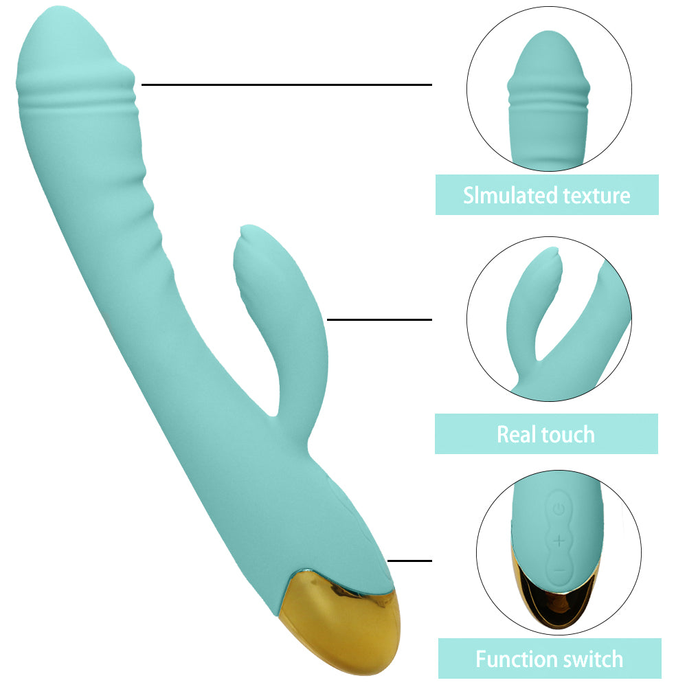 Rechargeable Thrusting Sucking Rabbit Vibrator for Women Waterproof G Spot Vibrator Clitoral Sucker Soft Silicone Sex Vibrator for Her