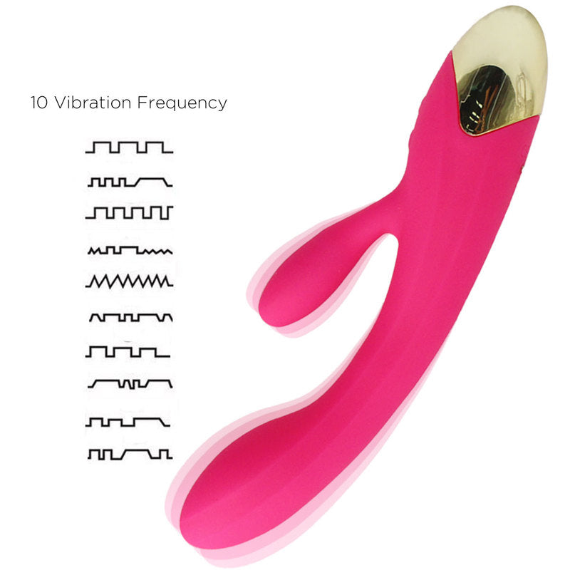 Rechargeable G Spot Rabbit Vibrator Adult Sex Toys Waterproof Personal Dildo Vibrator Clit Stimulator 10 Vibration Modes Quiet Dual Motor for Women