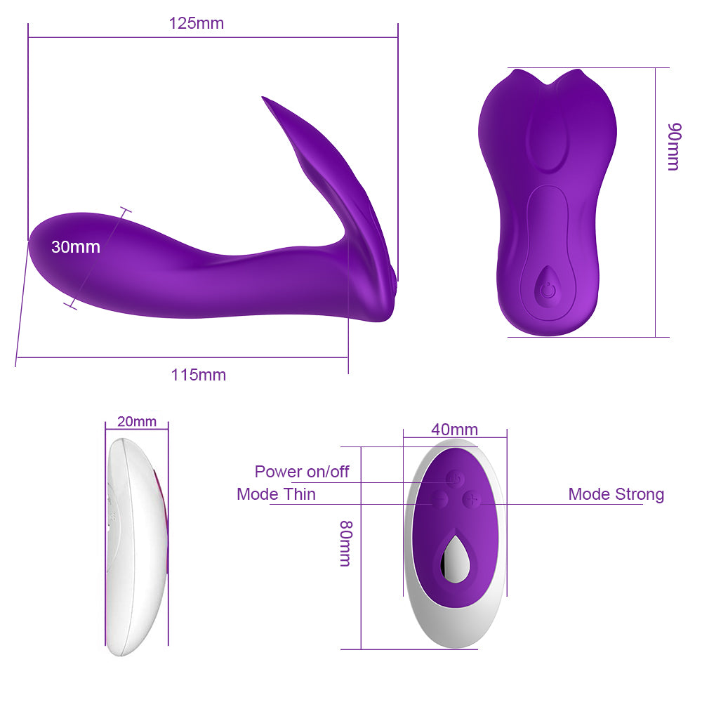 Pulsating Wearable Vibrator for Women with Thrusting Motions Vibrations Silicone Butterflies G Spot Vibrator for Couple or Solo Play Waterproof Rechargeable Remote Control