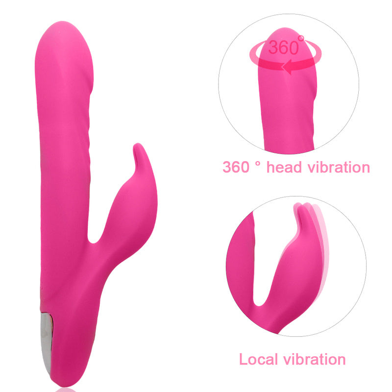 Rechargeable Thrusting Sucking Rabbit Vibrator for Women, Waterproof Rotating G Spot Vibrator Clitoral Sucker Soft Silicone Purple Rotating Sex Vibrator for Her