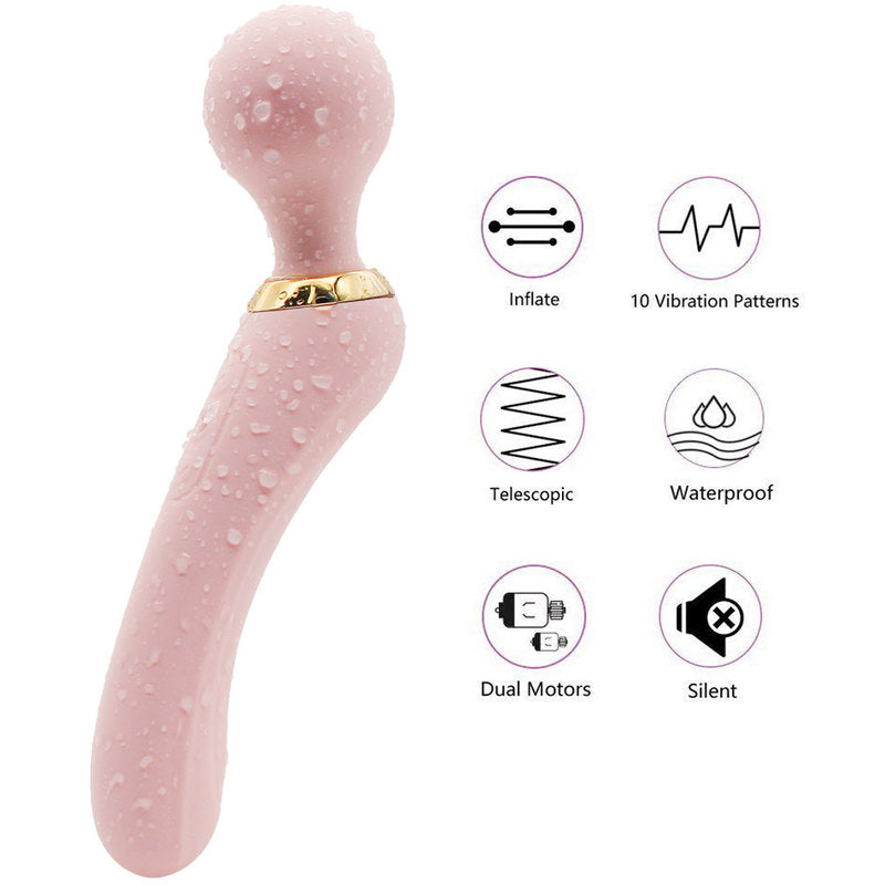 Personal Wand Vibrator with 3 Powerful Speeds 10 Vibration Modes for Men and Women Handheld Realistic Vibrator Adult Sex Toy for Full Body Massage Rechargeable Cordless