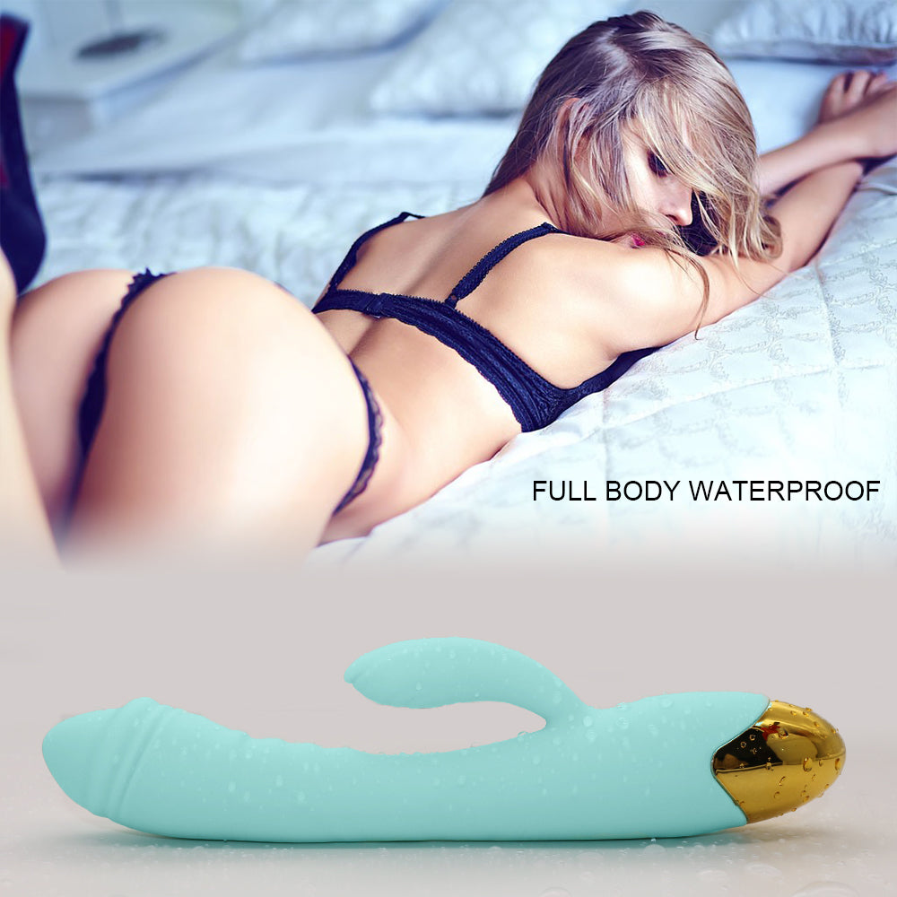 Rechargeable Thrusting Sucking Rabbit Vibrator for Women Waterproof G Spot Vibrator Clitoral Sucker Soft Silicone Sex Vibrator for Her