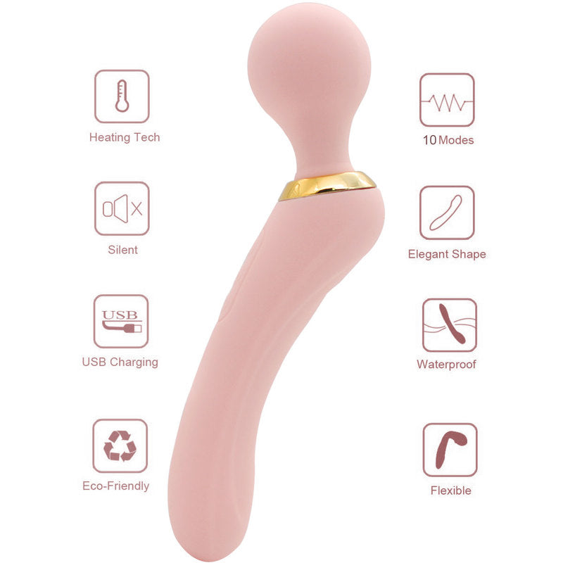 Personal Wand Vibrator with 3 Powerful Speeds 10 Vibration Modes for Men and Women Handheld Realistic Vibrator Adult Sex Toy for Full Body Massage Rechargeable Cordless