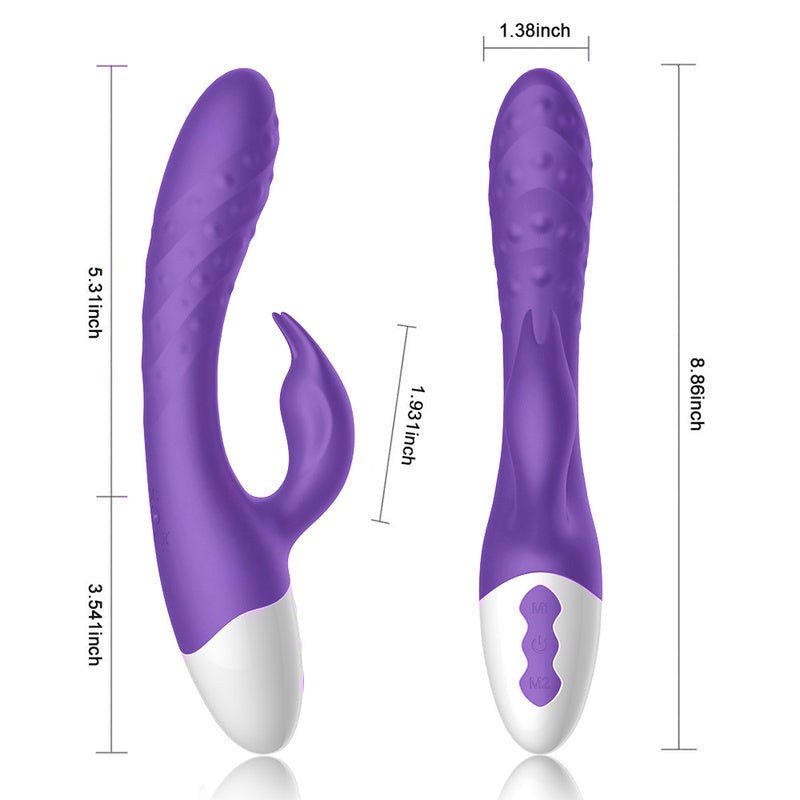 G Spot Rabbit Vibrator Adult Sex Toys with Bunny Ears for Clitoris Stimulation,Waterproof Personal Dildo Vibrator Clit Stimulator 10 Vibration Modes Quiet Dual Motor for Women Rechargeable