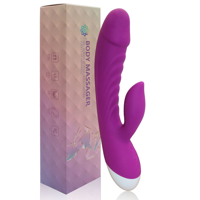 Rechargeable Thrusting Sucking Rabbit Vibrator for Women Waterproof G Spot Vibrator Clitoral Sucker Soft Silicone Purple Sex Vibrator for Her