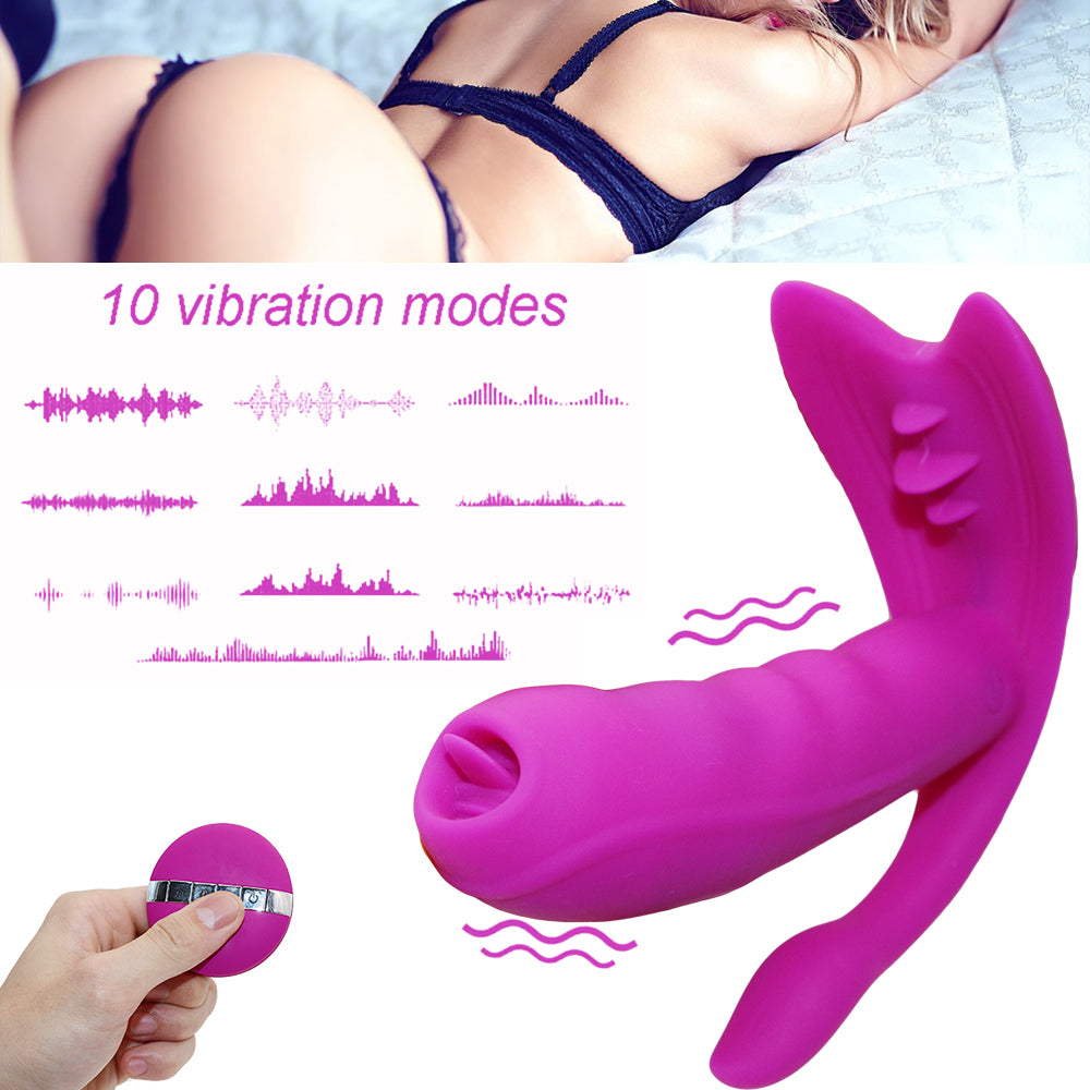 Heating Butterfly G-spot Dildo Wireless Vibrator Wearable Vibrator Sexual Health Clitoral Stimulator Vagina Massage