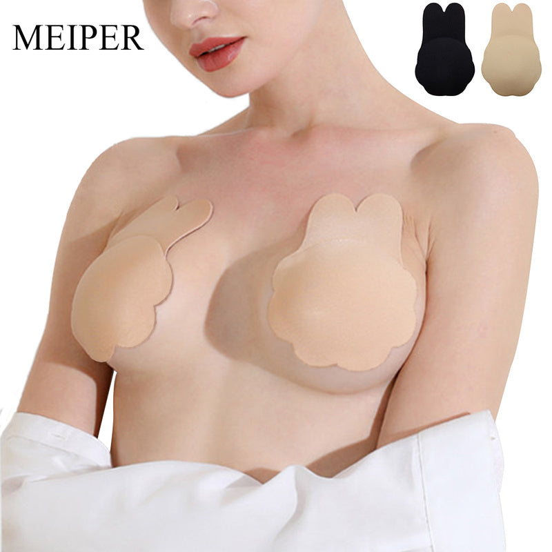 Sticky Bra Push Up Lift Nipple Covers Adhesive Strapless Invisible Backless Bras Plunge Reusable for Women