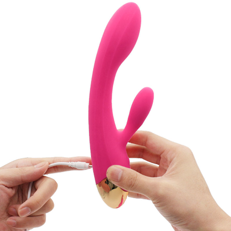 Rechargeable G Spot Rabbit Vibrator Adult Sex Toys Waterproof Personal Dildo Vibrator Clit Stimulator 10 Vibration Modes Quiet Dual Motor for Women