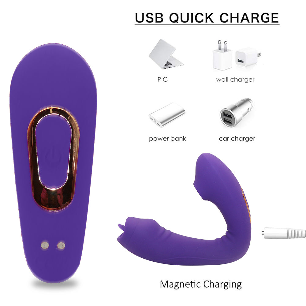 Sucking Vibrator with Sucking Intensities Vibration Modes for Beginner Waterproof Clitoral Stimulator Silicone G Spot Vibrator Rechargeable Clit Sucker for Dual Stimulation