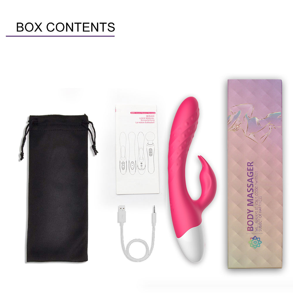 Rechargeable Rabbit Vibrator Silicone Clit Stimulator with 3 Powerful Thrusting Actions 10 Vibration Modes for G Spot Clitoris Stimulation Waterproof Dildo Vibrator Personal Adult Sex Toy for Women