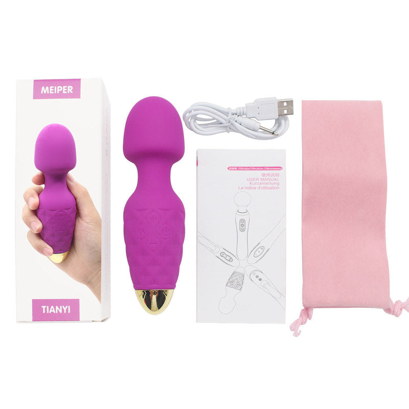 Mini Wand Massager Cordless Hand-held Vibrating Bullet Vibration Massager Shoulder and Back Body Massager