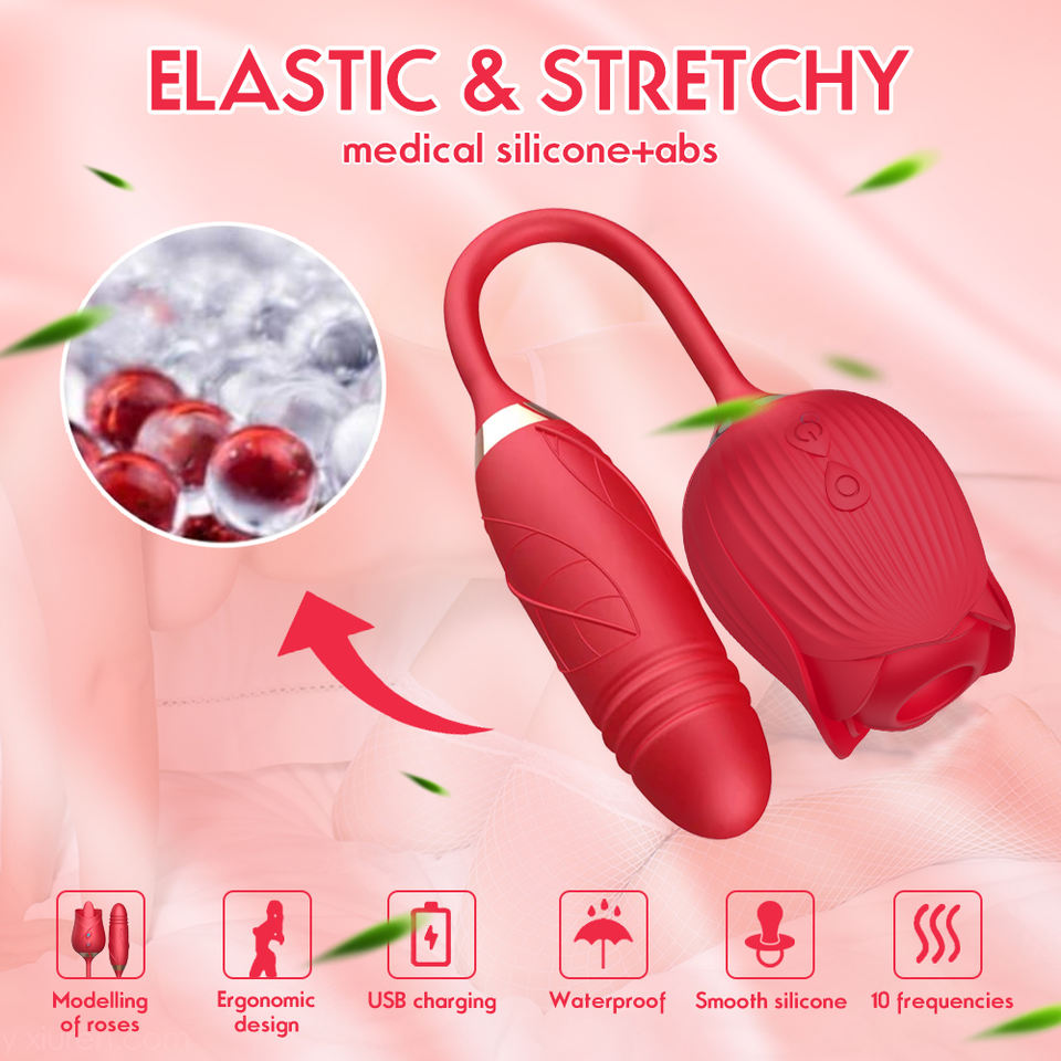 3 in 1 Clitoral Stimulator Rose Tongue