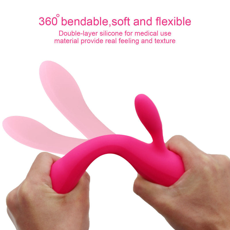 Rechargeable G Spot Rabbit Vibrator Adult Sex Toys Waterproof Personal Dildo Vibrator Clit Stimulator 10 Vibration Modes Quiet Dual Motor for Women