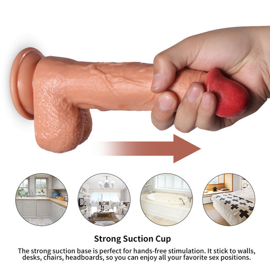 Thrusting Dildo for Women Anal Dildo for Men G Spot Vibrator Strong Suction Cup 5 Thrusting & Rotating Actions 10 Vibrations Realistic Vibrating Suction Dildo Thruster Sex Toy 8.7in