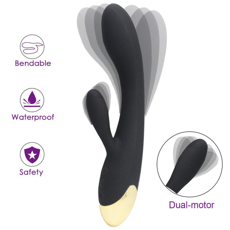 Rechargeable G Spot Rabbit Vibrator Adult Sex Toys Waterproof Personal Dildo Vibrator Clit Stimulator 10 Vibration Modes Quiet Dual Motor for Women