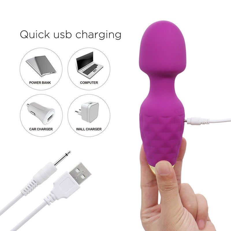 Mini Wand Massager Cordless Hand-held Vibrating Bullet Vibration Massager Shoulder and Back Body Massager