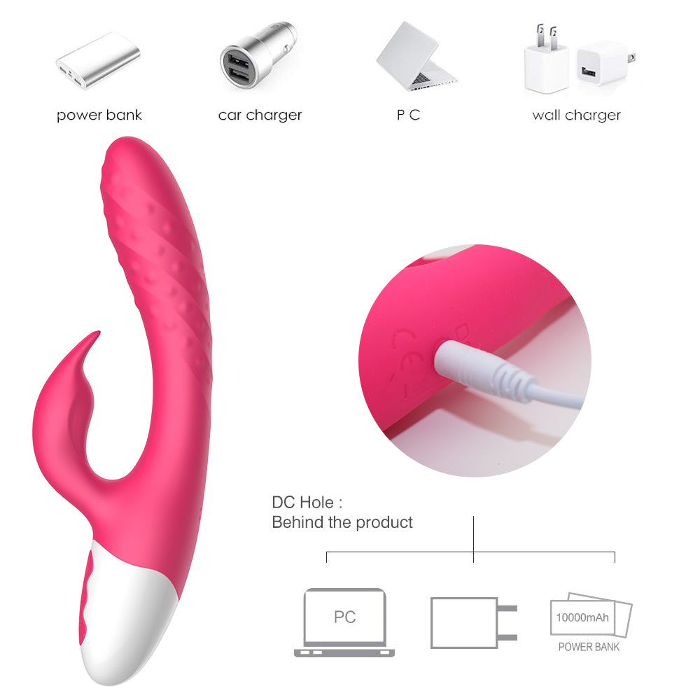 G Spot Rabbit Vibrator Adult Sex Toys with Bunny Ears for Clitoris Stimulation,Waterproof Personal Dildo Vibrator Clit Stimulator 10 Vibration Modes Quiet Dual Motor for Women Rechargeable