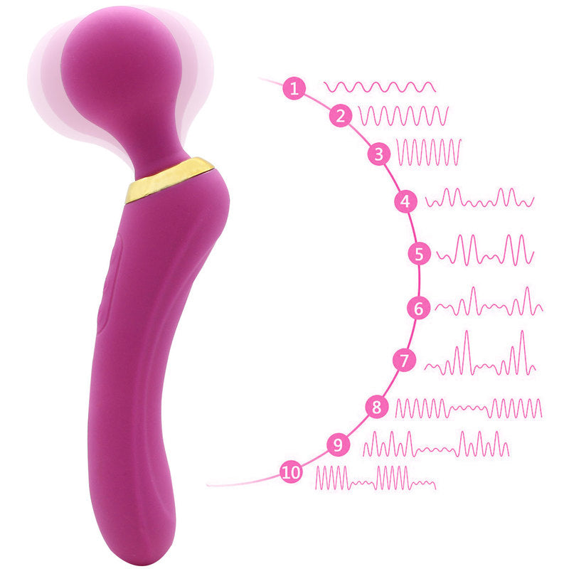 Personal Wand Vibrator with 3 Powerful Speeds 10 Vibration Modes for Men and Women Handheld Realistic Vibrator Adult Sex Toy for Full Body Massage Rechargeable Cordless