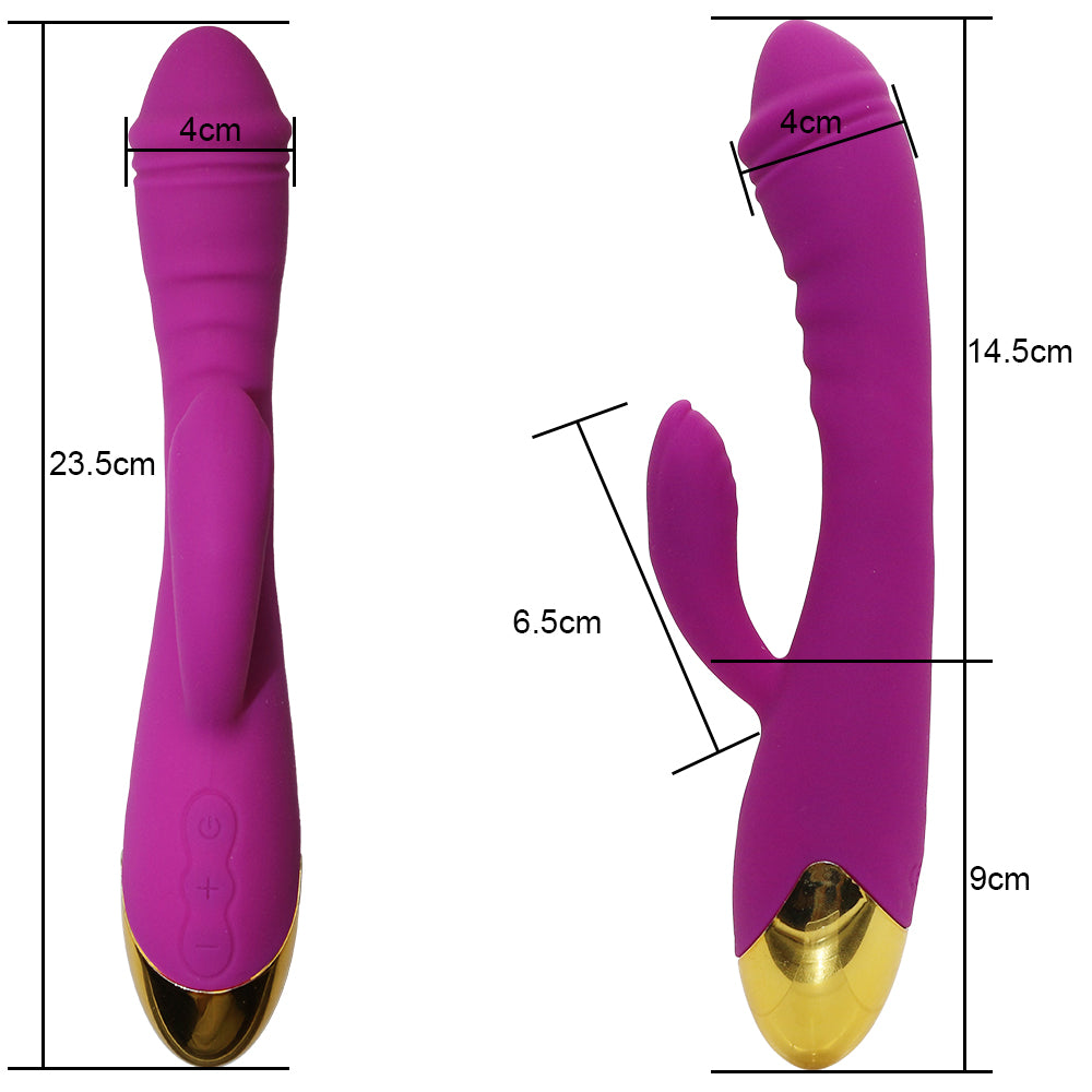 Rechargeable Thrusting Sucking Rabbit Vibrator for Women Waterproof G Spot Vibrator Clitoral Sucker Soft Silicone Sex Vibrator for Her