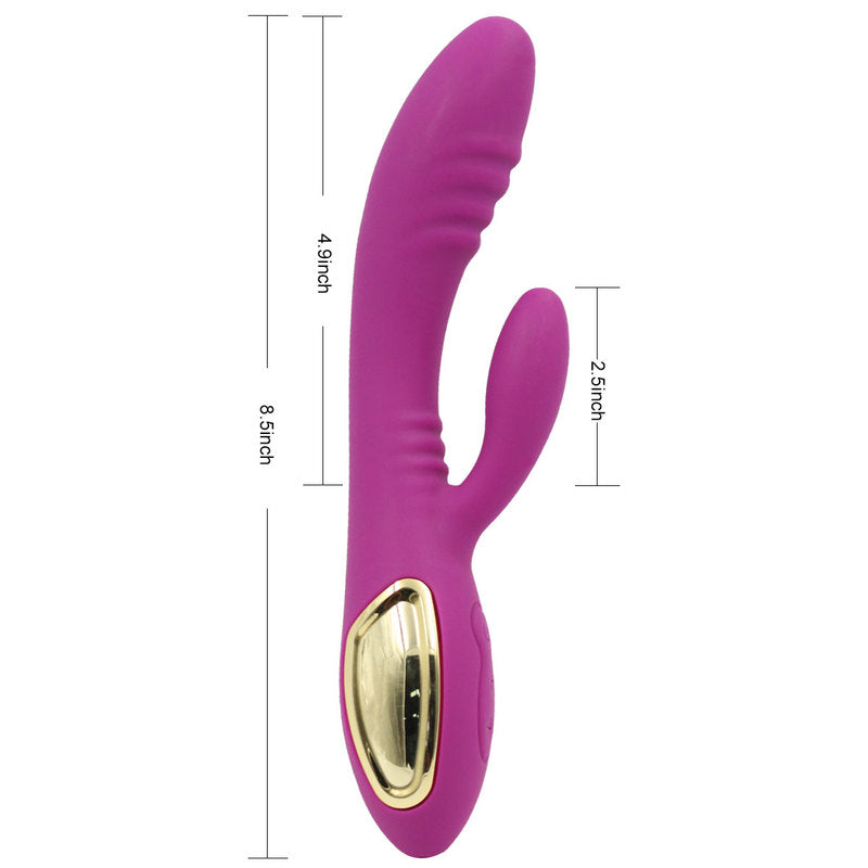 Thrusting Rabbit Vibrator with 2 Powerful Thrusting Actions 10 Vibration Modes for G Spot Clitoris Stimulation Waterproof Dildo Bunny Vibrator Personal Sex Toy for Women