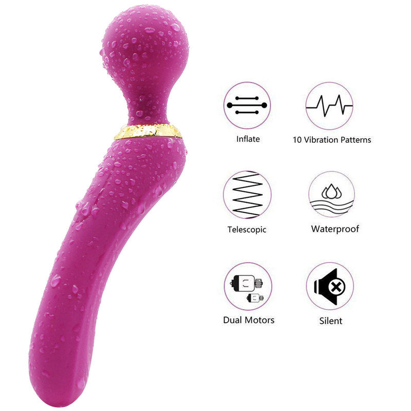 Personal Wand Vibrator with 3 Powerful Speeds 10 Vibration Modes for Men and Women Handheld Realistic Vibrator Adult Sex Toy for Full Body Massage Rechargeable Cordless