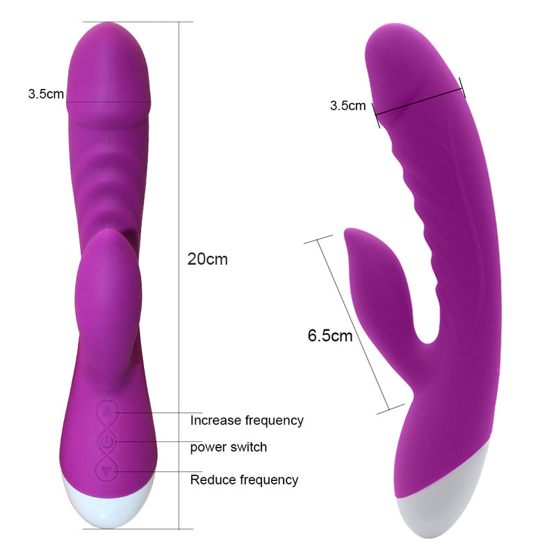 Rechargeable Thrusting Sucking Rabbit Vibrator for Women Waterproof G Spot Vibrator Clitoral Sucker Soft Silicone Purple Sex Vibrator for Her