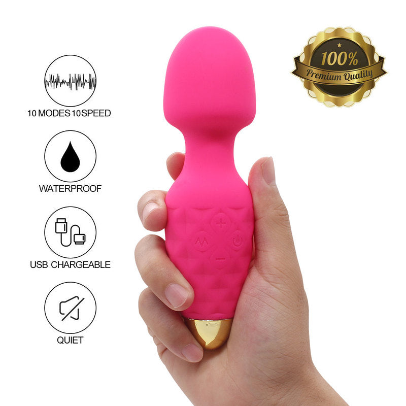 Mini Wand Massager Cordless Hand-held Vibrating Bullet Vibration Massager Shoulder and Back Body Massager