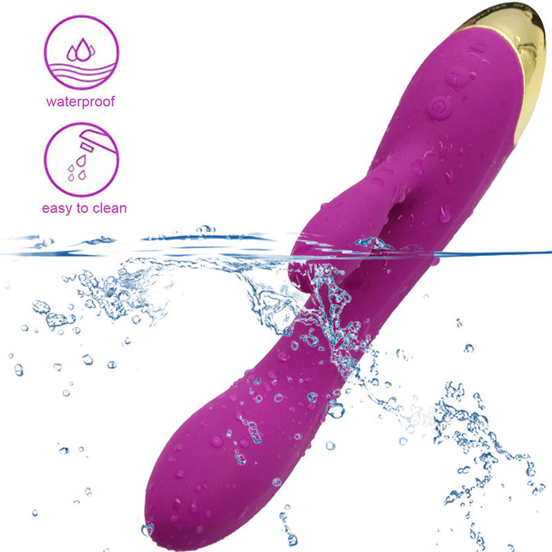 Rechargeable G Spot Rabbit Vibrator Adult Sex Toys Waterproof Personal Dildo Vibrator Clit Stimulator 10 Vibration Modes Quiet Dual Motor for Women