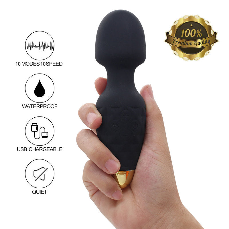 Mini Wand Massager Cordless Hand-held Vibrating Bullet Vibration Massager Shoulder and Back Body Massager