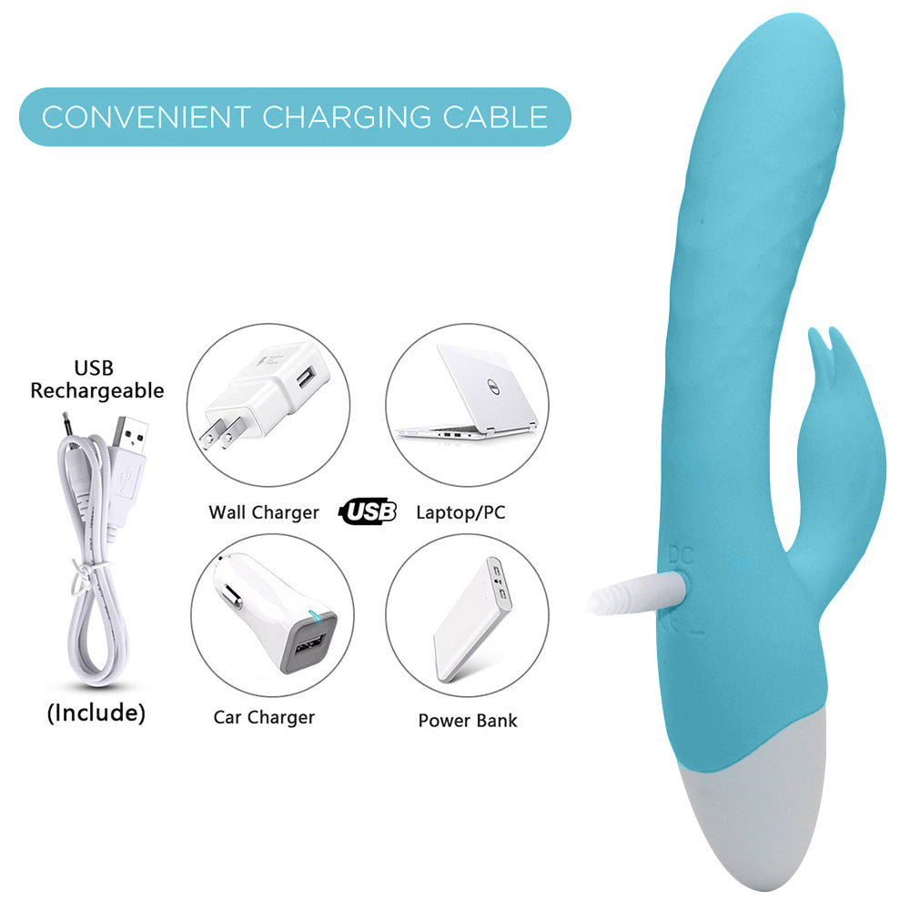 G Spot Rabbit Vibrator Adult Sex Toys with Bunny Ears for Clitoris Stimulation,Waterproof Personal Dildo Vibrator Clit Stimulator 10 Vibration Modes Quiet Dual Motor for Women Rechargeable