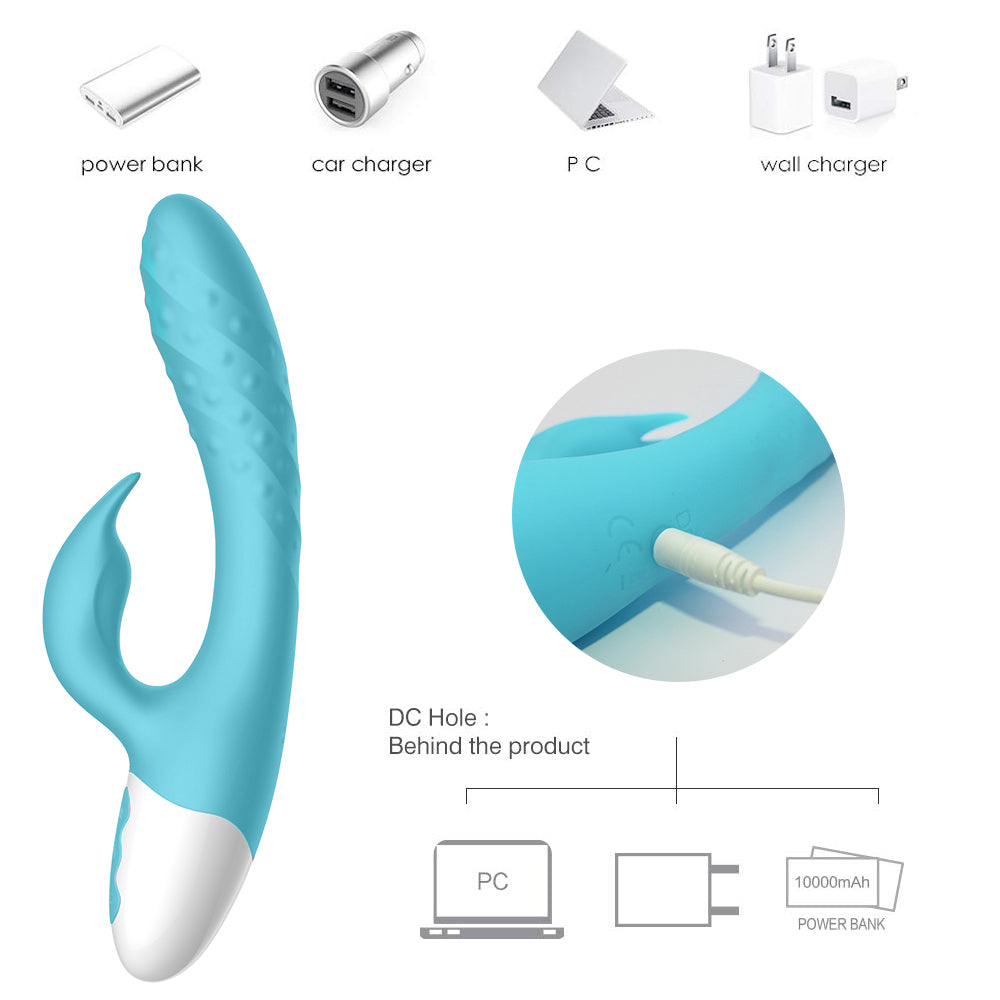 Rechargeable Rabbit Vibrator Silicone Clit Stimulator with 3 Powerful Thrusting Actions 10 Vibration Modes for G Spot Clitoris Stimulation Waterproof Dildo Vibrator Personal Adult Sex Toy for Women