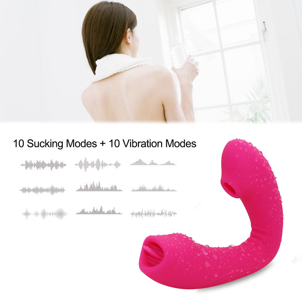 Sucking Vibrator with Sucking Intensities Vibration Modes for Beginner Waterproof Clitoral Stimulator Silicone G Spot Vibrator Rechargeable Clit Sucker for Dual Stimulation