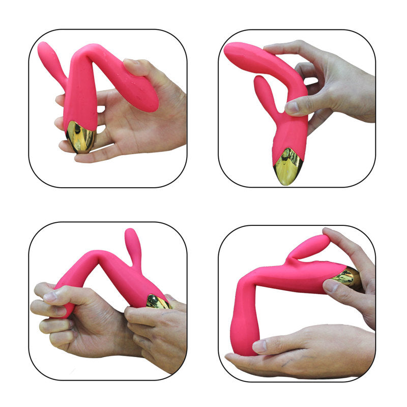 Rechargeable G Spot Rabbit Vibrator Adult Sex Toys Waterproof Personal Dildo Vibrator Clit Stimulator 10 Vibration Modes Quiet Dual Motor for Women