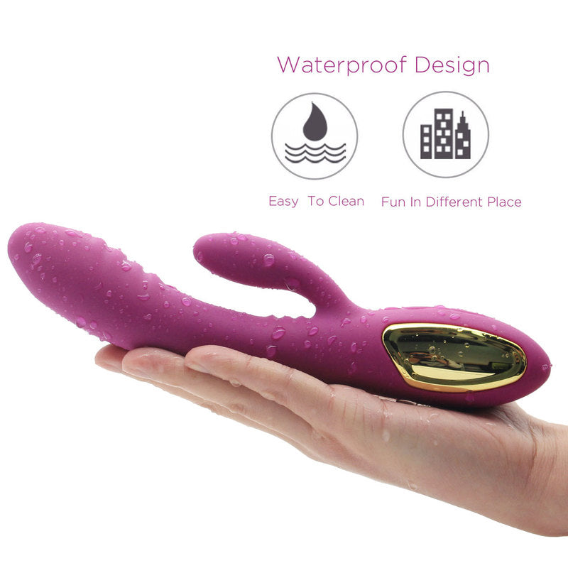 Thrusting Rabbit Vibrator with 2 Powerful Thrusting Actions 10 Vibration Modes for G Spot Clitoris Stimulation Waterproof Dildo Bunny Vibrator Personal Sex Toy for Women