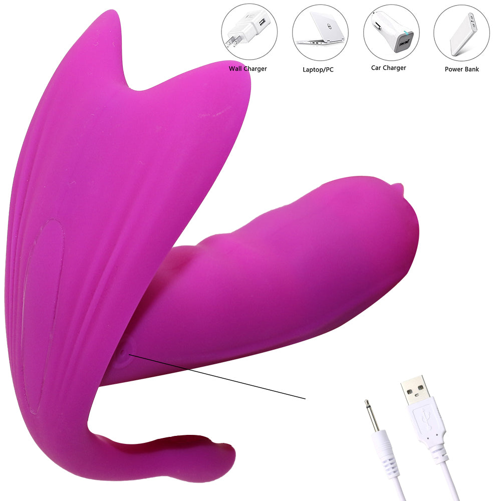 Heating Butterfly G-spot Dildo Wireless Vibrator Wearable Vibrator Sexual Health Clitoral Stimulator Vagina Massage