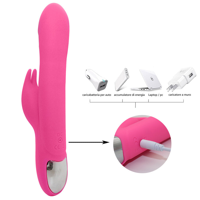 Rechargeable Thrusting Sucking Rabbit Vibrator for Women, Waterproof Rotating G Spot Vibrator Clitoral Sucker Soft Silicone Purple Rotating Sex Vibrator for Her