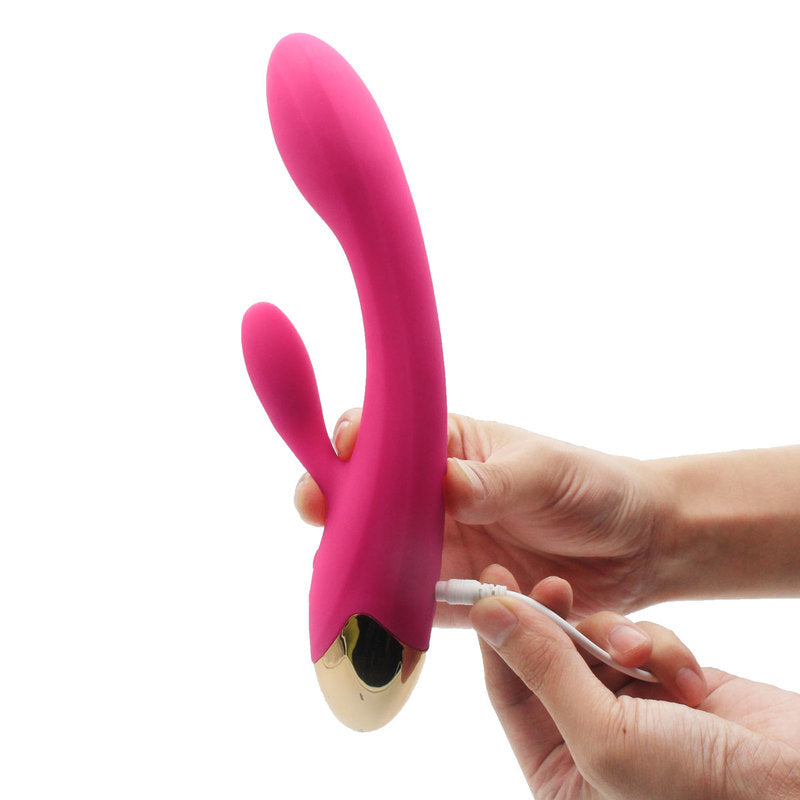 Rechargeable G Spot Rabbit Vibrator Adult Sex Toys Waterproof Personal Dildo Vibrator Clit Stimulator 10 Vibration Modes Quiet Dual Motor for Women