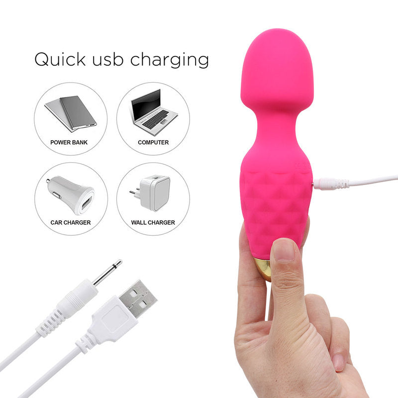 Mini Wand Massager Cordless Hand-held Vibrating Bullet Vibration Massager Shoulder and Back Body Massager