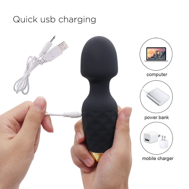 Mini Wand Massager Cordless Hand-held Vibrating Bullet Vibration Massager Shoulder and Back Body Massager