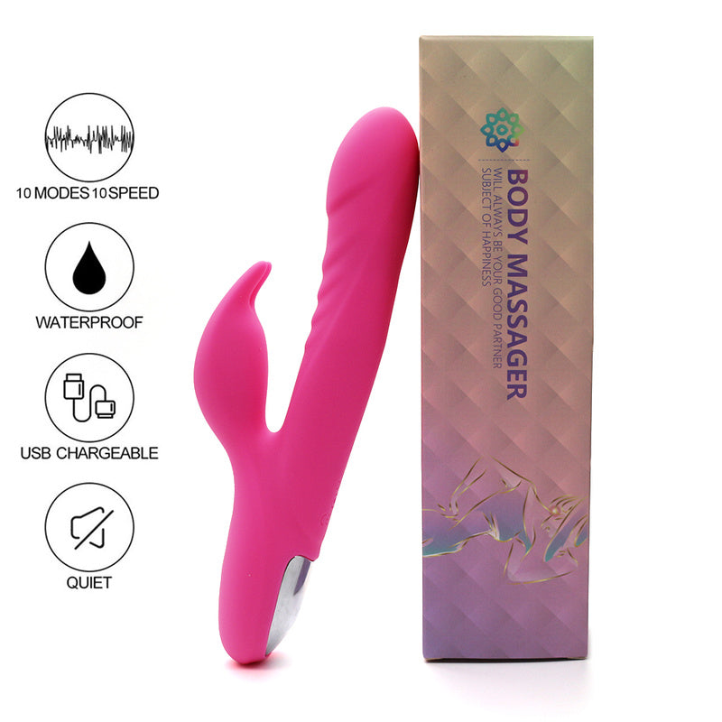 Rechargeable Thrusting Sucking Rabbit Vibrator for Women, Waterproof Rotating G Spot Vibrator Clitoral Sucker Soft Silicone Purple Rotating Sex Vibrator for Her