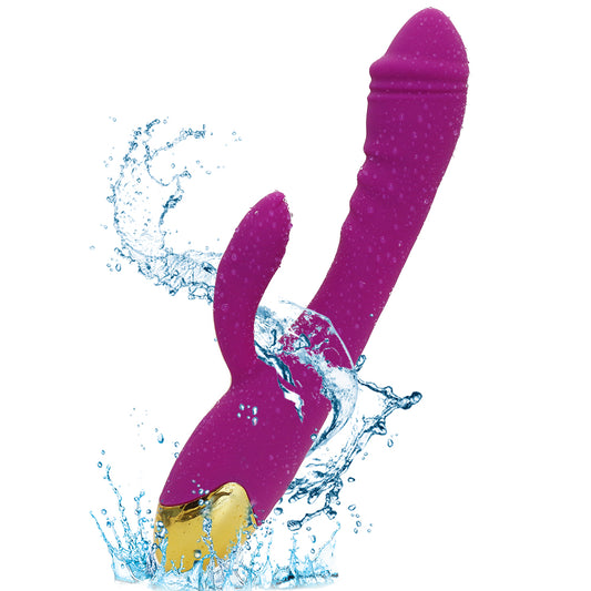 Rechargeable Thrusting Sucking Rabbit Vibrator for Women Waterproof G Spot Vibrator Clitoral Sucker Soft Silicone Sex Vibrator for Her