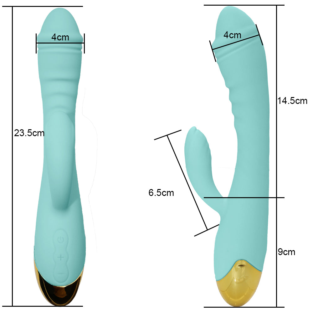 Rechargeable Thrusting Sucking Rabbit Vibrator for Women Waterproof G Spot Vibrator Clitoral Sucker Soft Silicone Sex Vibrator for Her